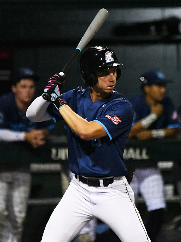 Alex Villalobos. The San Antonio River Monsters of the Texas Collegiate League baseball opened the season Tuesday with a 4-2 victory over the Sherman ShadowCats at UIW’s Sullivan Field. – photo by Joe Alexander
