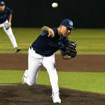 MJ Espinoza. The San Antonio River Monsters of the Texas Collegiate League baseball opened the season Tuesday with a 4-2 victory over the Sherman ShadowCats at UIW's Sullivan Field. - photo by Joe Alexander