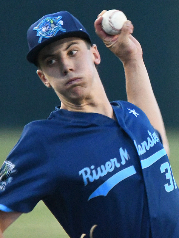 Dylan Bohlke. The San Antonio River Monsters of the Texas Collegiate League baseball opened the season Tuesday with a 4-2 victory over the Sherman ShadowCats at UIW’s Sullivan Field. – photo by Joe Alexander