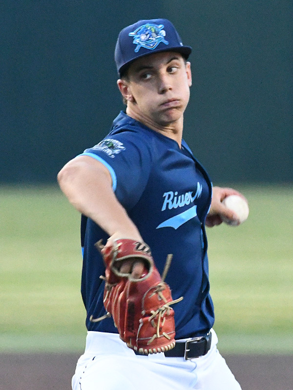 Dylan Bohlke. The San Antonio River Monsters of the Texas Collegiate League baseball opened the season Tuesday with a 4-2 victory over the Sherman ShadowCats at UIW’s Sullivan Field. – photo by Joe Alexander