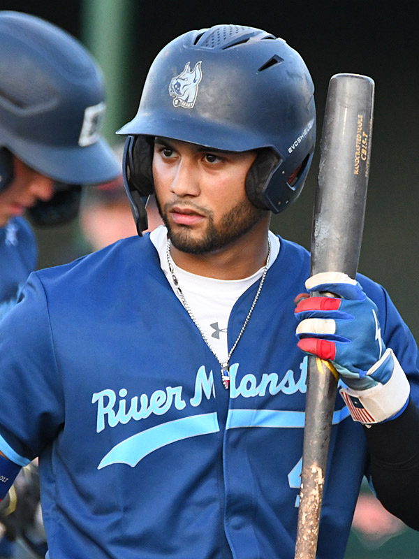 Angel Martinez. The San Antonio River Monsters of the Texas Collegiate League baseball opened the season Tuesday with a 4-2 victory over the Sherman ShadowCats at UIW’s Sullivan Field. – photo by Joe Alexander