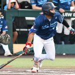 Angel Martinez. The San Antonio River Monsters of the Texas Collegiate League baseball opened the season Tuesday with a 4-2 victory over the Sherman ShadowCats at UIW’s Sullivan Field. – photo by Joe Alexander
