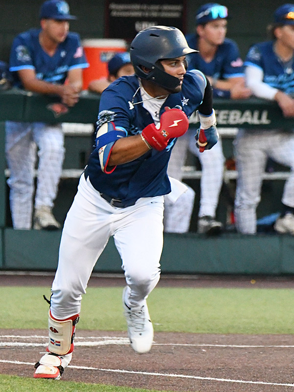 Angel Martinez. The San Antonio River Monsters of the Texas Collegiate League baseball opened the season Tuesday with a 4-2 victory over the Sherman ShadowCats at UIW’s Sullivan Field. – photo by Joe Alexander