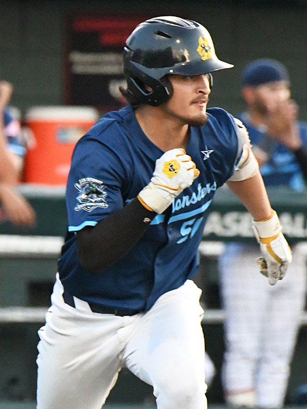 David DeHoyos. The San Antonio River Monsters of the Texas Collegiate League baseball opened the season Tuesday with a 4-2 victory over the Sherman ShadowCats at UIW’s Sullivan Field. – photo by Joe Alexander