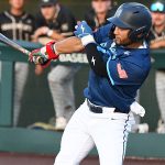 Angel Martinez. The San Antonio River Monsters of the Texas Collegiate League baseball opened the season Tuesday with a 4-2 victory over the Sherman ShadowCats at UIW's Sullivan Field. - photo by Joe Alexander
