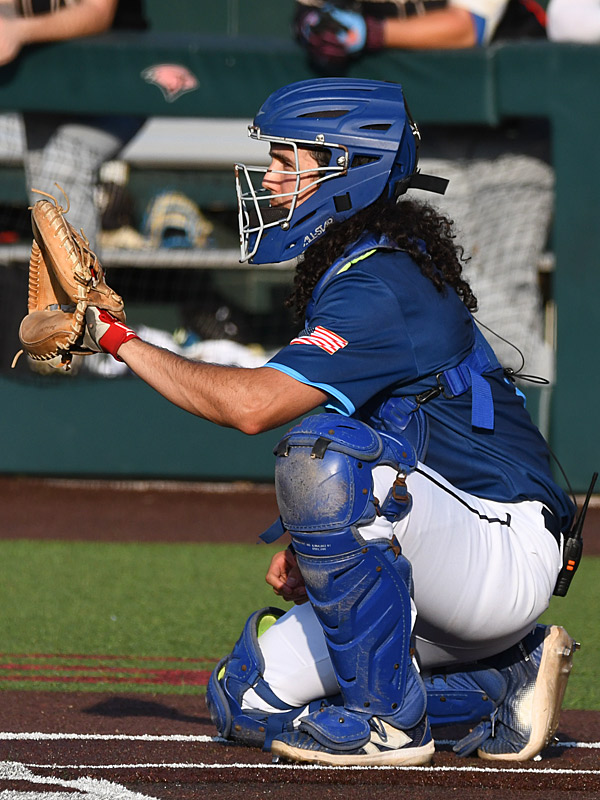 Jorge De Los Santos. The San Antonio River Monsters of the Texas Collegiate League baseball opened the season Tuesday with a 4-2 victory over the Sherman ShadowCats at UIW’s Sullivan Field. – photo by Joe Alexander