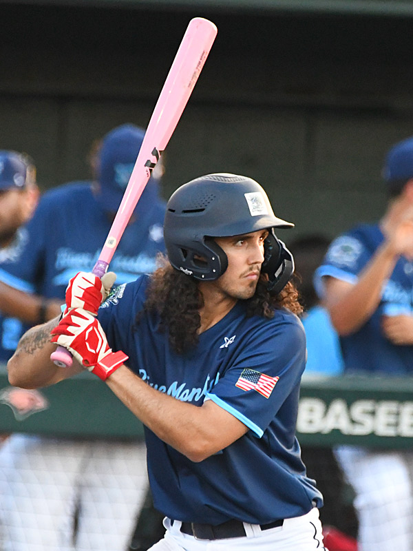 Jorge De Los Santos. The San Antonio River Monsters of the Texas Collegiate League baseball opened the season Tuesday with a 4-2 victory over the Sherman ShadowCats at UIW’s Sullivan Field. – photo by Joe Alexander