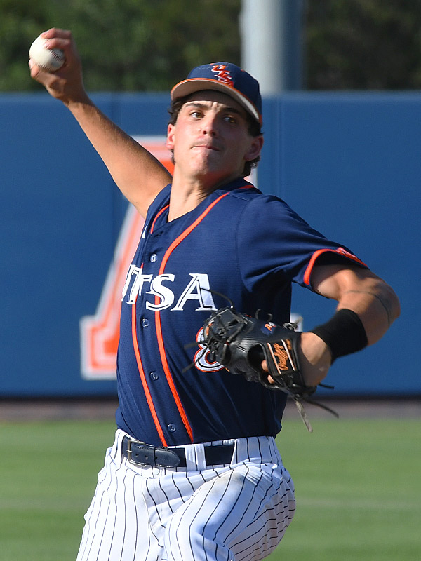 Robert Orloski appeared in only one game for UTSA in 2026 due to an injury. In 2025, he had an 8-0 record with nine saves and a 3.36 ERA in 27 relief appearances. - photo by Joe Alexander