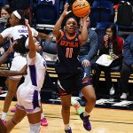 Jayda Holiman. East Carolina beat UTSA 65-58 in American Conference women's basketball on Tuesday, Jan. 20, 2026, at the Convocation Center. - Photo by Joe Alexander