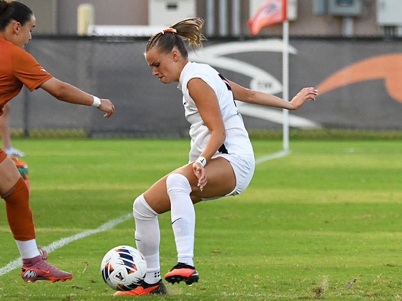 Lilli Denhardt. UTSA women's soccer exhibition against Texas on Wednesday, Aug. 5, 2026, at UTSA Park West. - photo by Joe Alexander