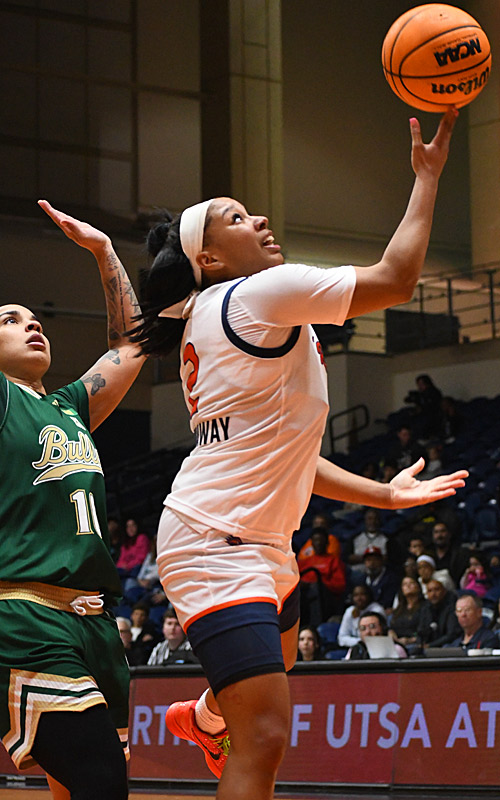 Ereauna Hardaway. South Florida beat UTSA 69-63 in American Conference women's basketball on Saturday, Feb. 14, 2026. - Photo by Joe Alexander