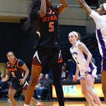 Mia Hammonds. East Carolina beat UTSA 65-58 in American Conference women's basketball on Tuesday, Jan. 20, 2026, at the Convocation Center. - Photo by Joe Alexander