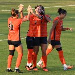 Ava Jackson (7) scored UTSA's first goal in Thursday's 2-0 women's soccer victory over Colorado College at Park West. - photo by Joe Alexander