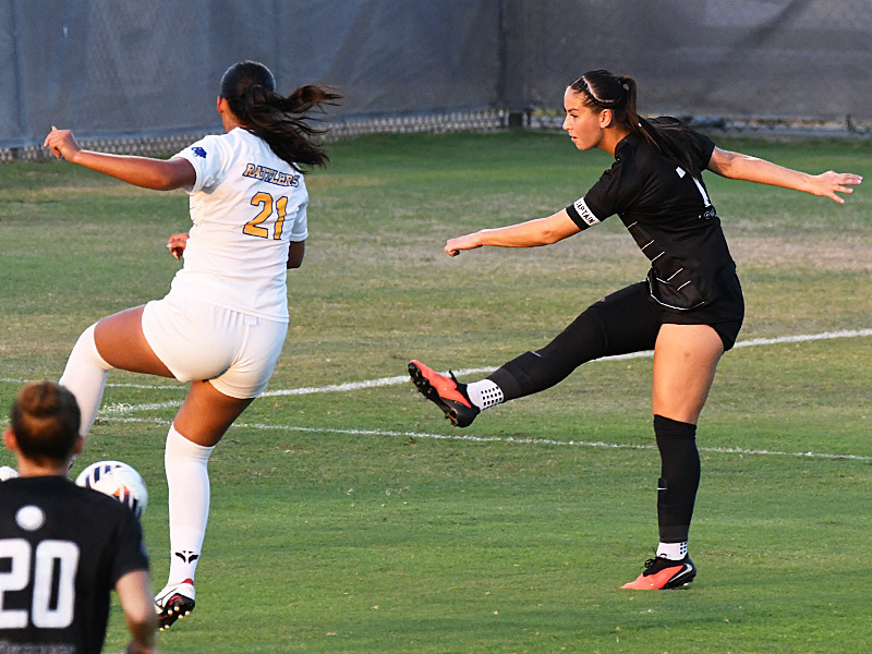 Ava Jackson, a sophomore from Canada, scored UTSA's first goal in Sunday's 4-1 women's soccer victory over St. Mary's at Park West. - photo by Joe Alexander