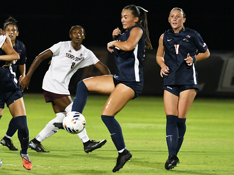 Olivia D'Ambrosia. UTSA and Texas State tied 2-2 in their women's soccer season opener on Wednesday, Aug. 12, 2026, at Park West. - photo by Joe Alexander