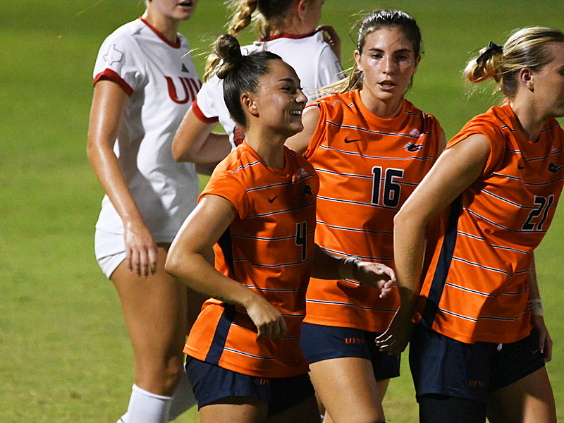 UTSA's Leah Varela scored on a penalty kick in a 3-1 victory over Incarnate Word in women's soccer on Thursday, Sept. 10, 2026, at Park West. The opportunity was set up when UTSA's Amelia Clark was taken down in the box. - photo by Joe Alexander