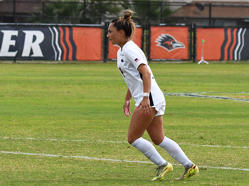 Leah Varela scored on a first-half penalty kick as UTSA beat Temple 1-0 in American Conference women's soccer on Sunday, Oct. 25, 2026, at Park West. - photo by Joe Alexander